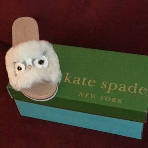 KATE SPADE ♠️ INGRID OWL 🦉 FAUX FUR SLIDE SANDLES